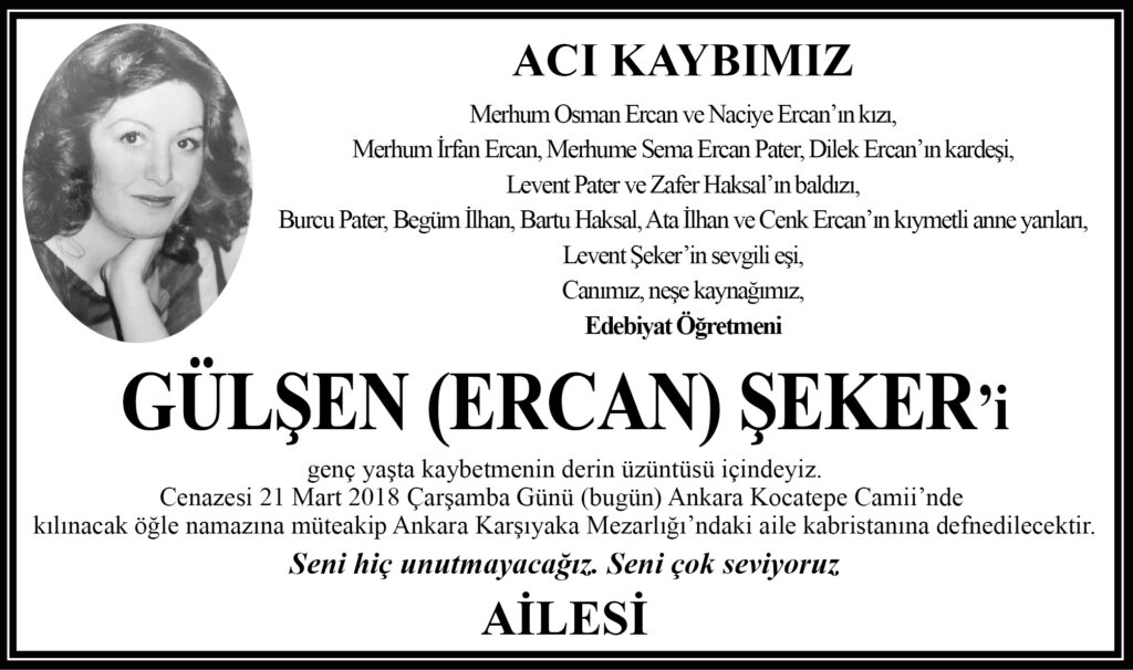 Sözcü vefat ilanı örneği