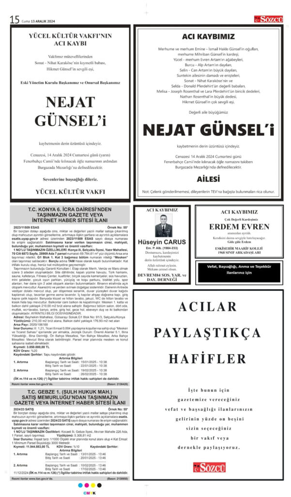 13 Aralık Vefat