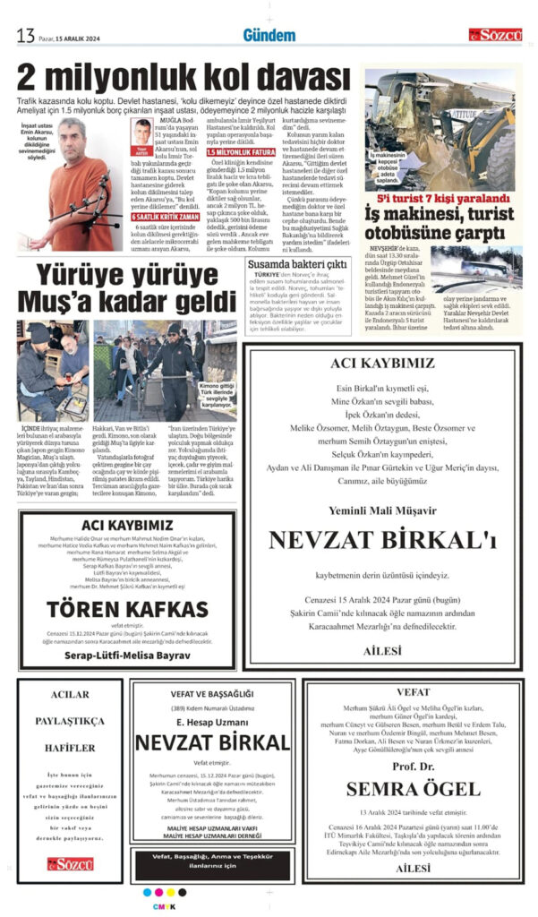 15 Aralık vefat