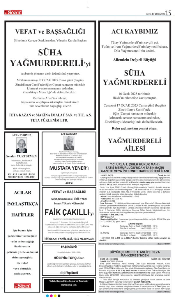 17 Ocak Vefat