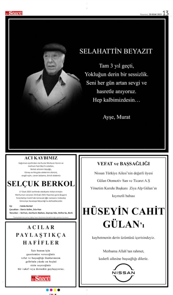 20 Ocak Vefat