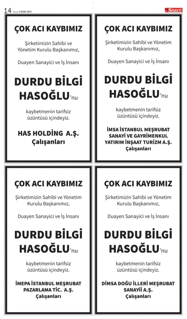 5 Ocak 2025 Vefat