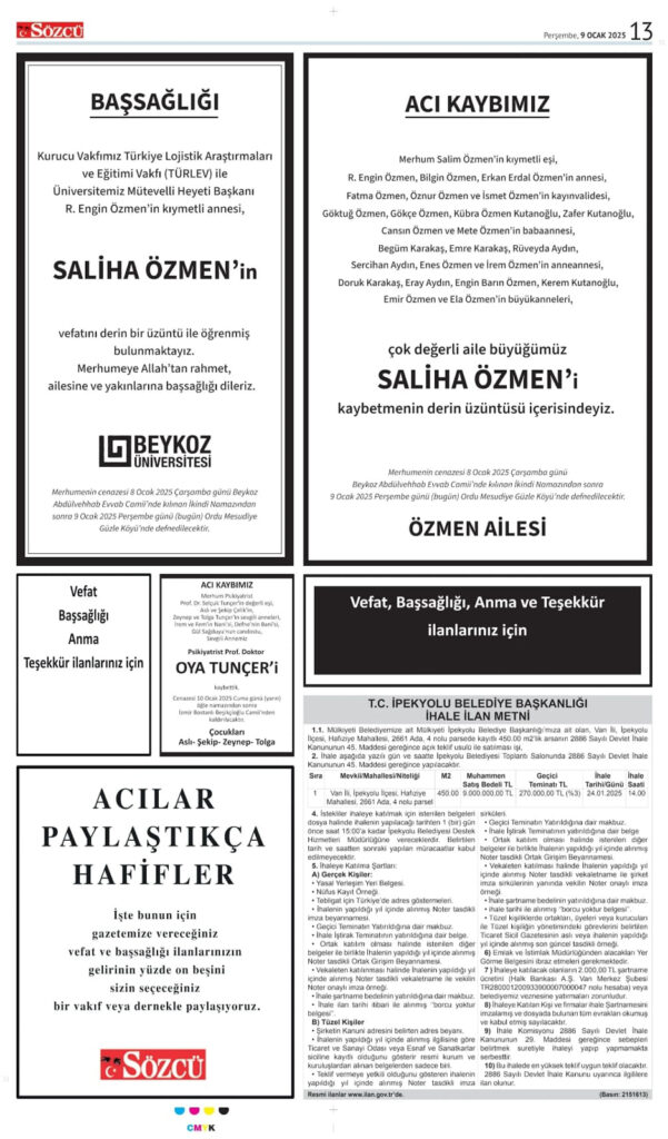 9 Ocak Vefat