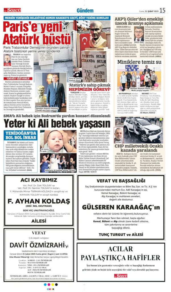 21 Şubat Sözcü Vefat İlanı
