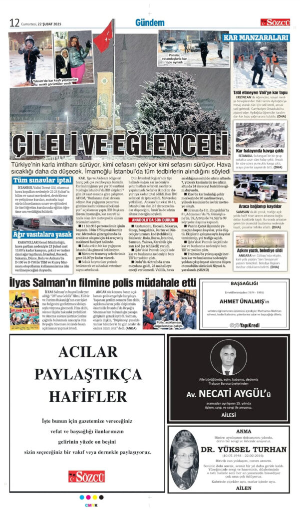 22 Şubat Sözcü Vefat İlanı