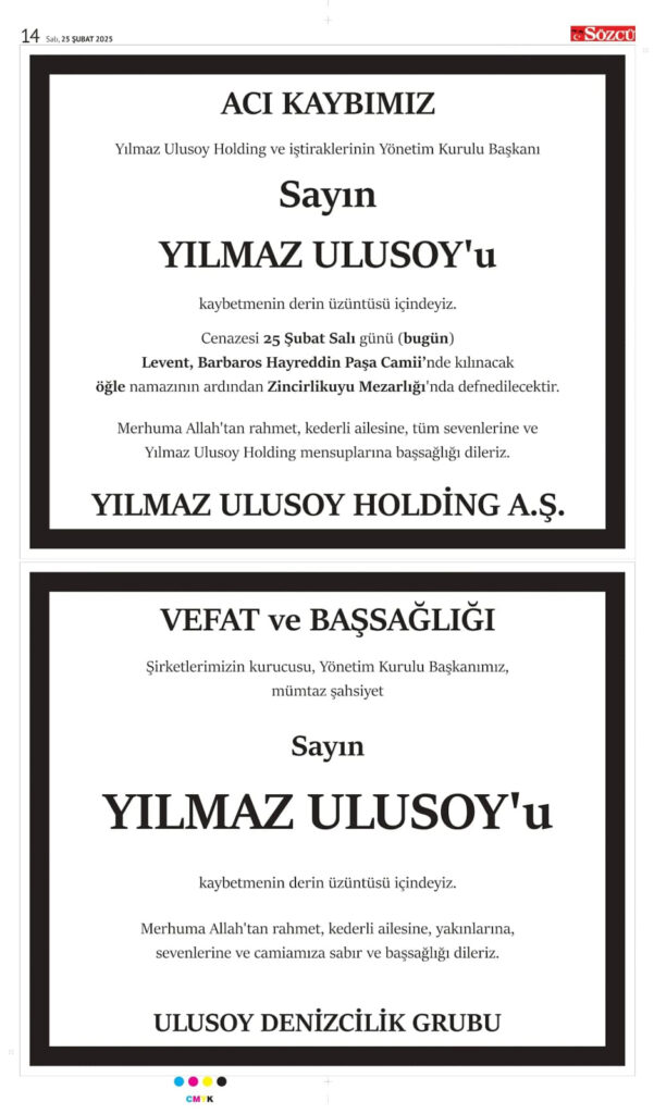 25 Şubat Vefat