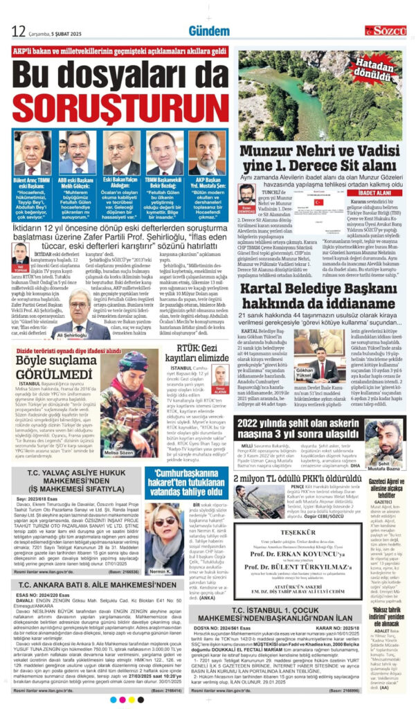 5 Şubat Çarşamba Vefat İlanı