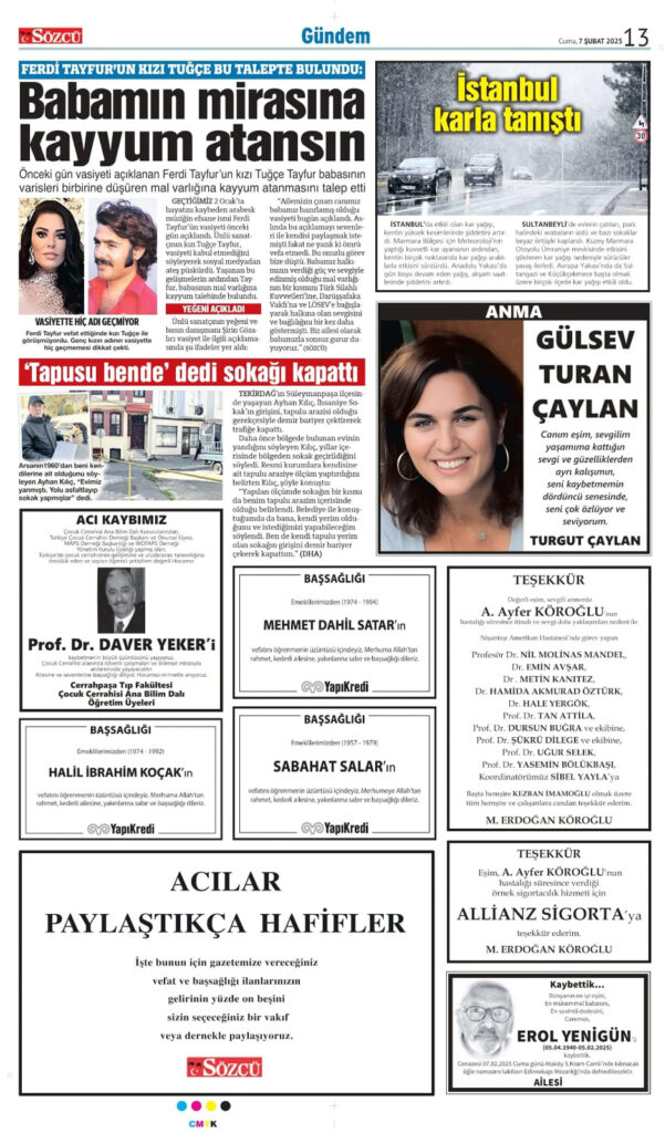 7 Şubat Cuma Vefat