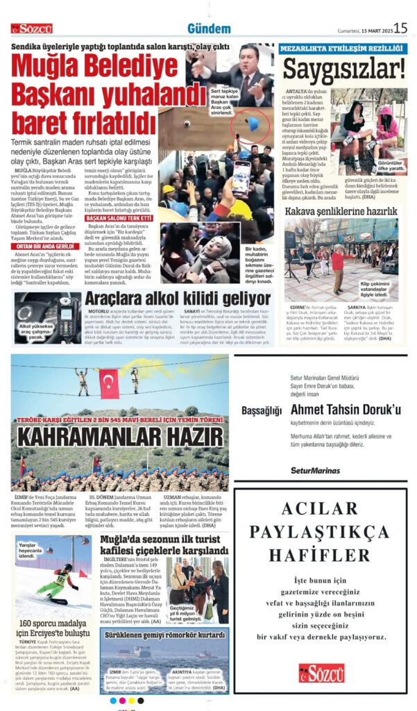 15 Mart Cumartesi Başsağlığı İlanları