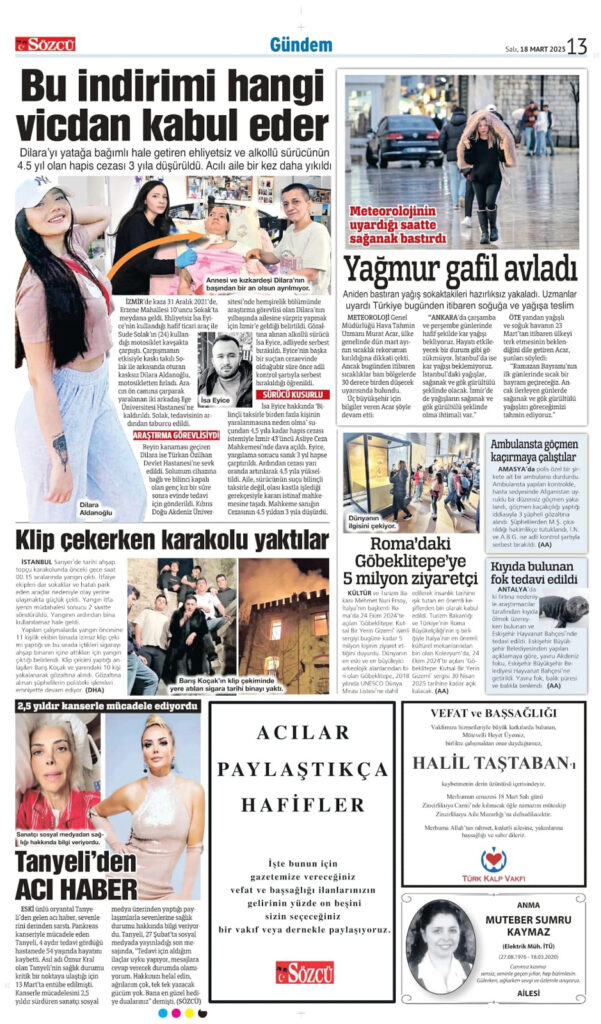 18 Mart Başsağlığı İlanı