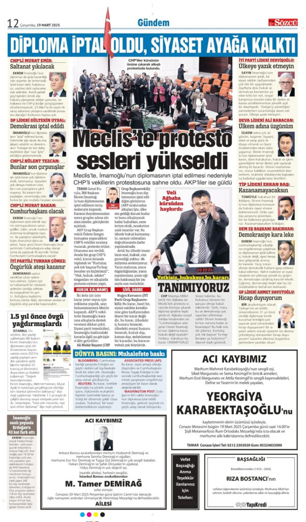 19 Mart Vefat İlanı