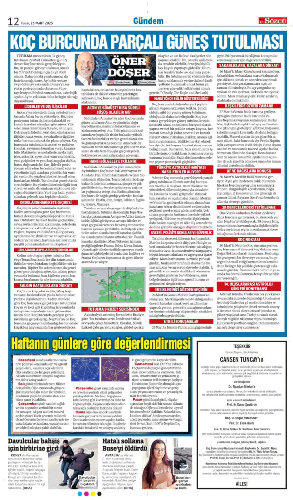 Sözcü 23 Mart