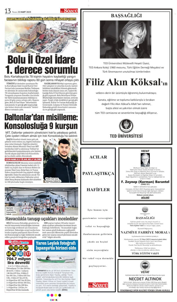 Sözcü 23 Mart 2