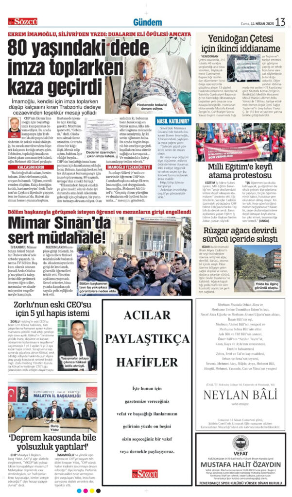 11 Nisan İlanları