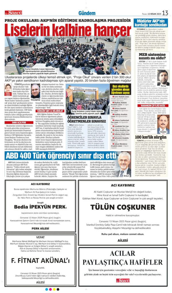 13 Nisan İlanları