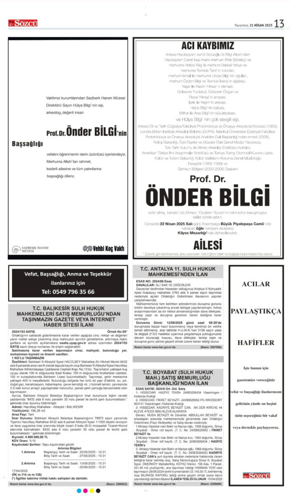 21 Nisan İlanları