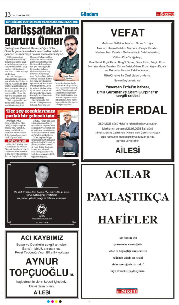29 Nisan İlanları