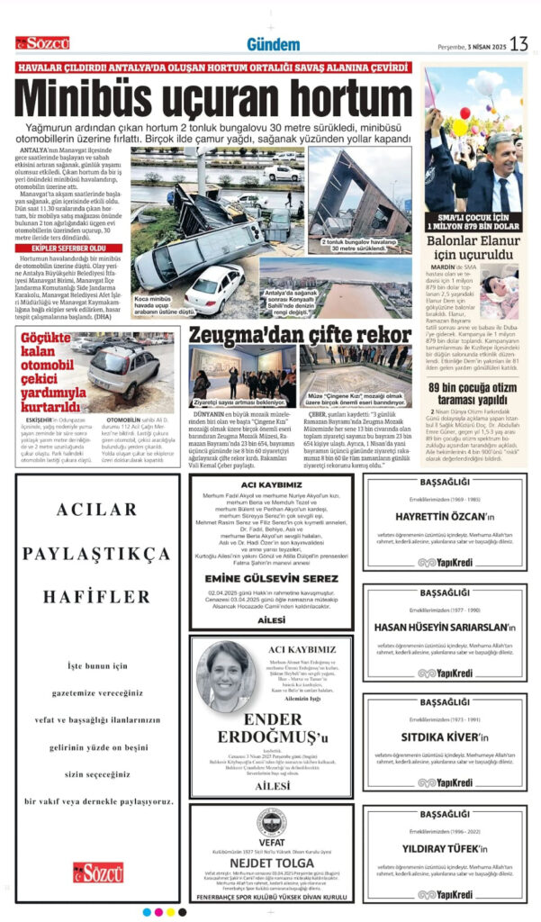 3 Nisan Perşembe