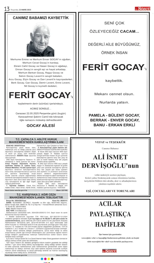 22 Mayıs İlanları