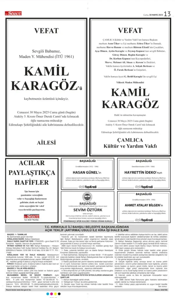 30 Mayıs İlanları