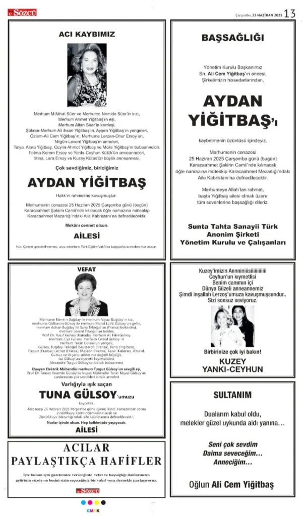 25 Haziran İlanları 2