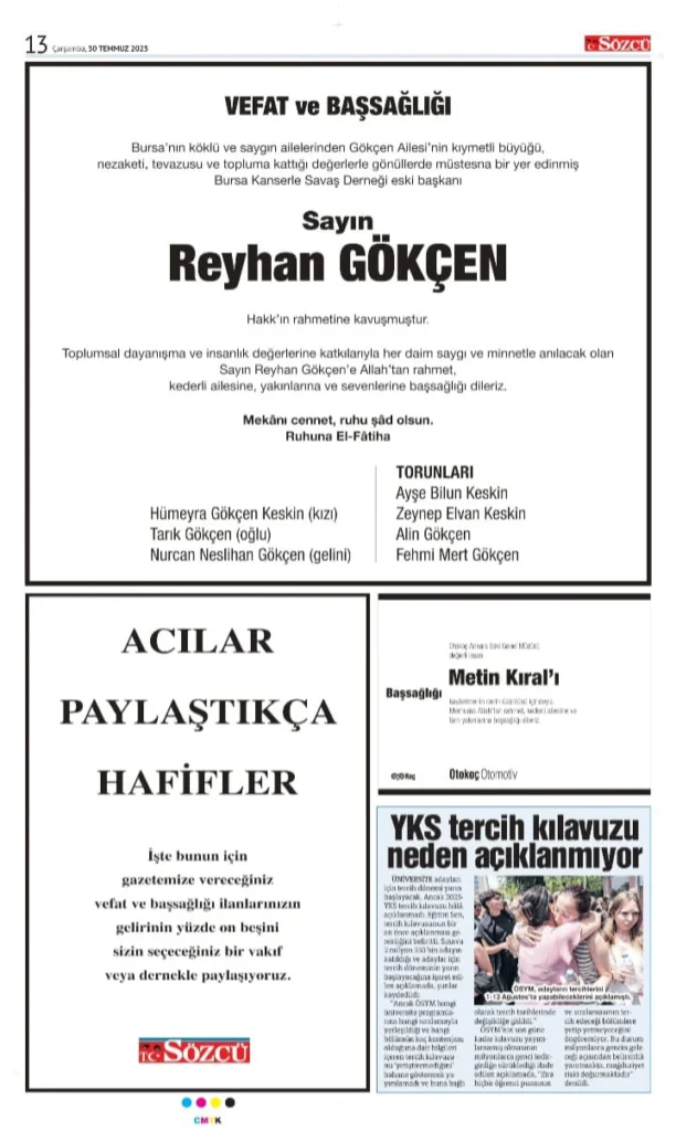 30 Temmuz İlanları