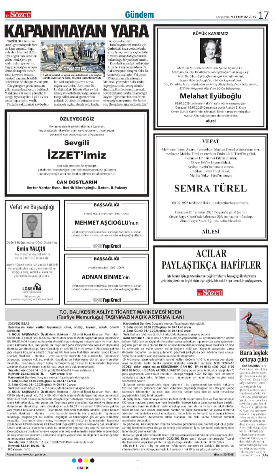 9 Temmuz İlanları