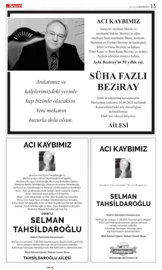 11 Ağustos İlanları 2