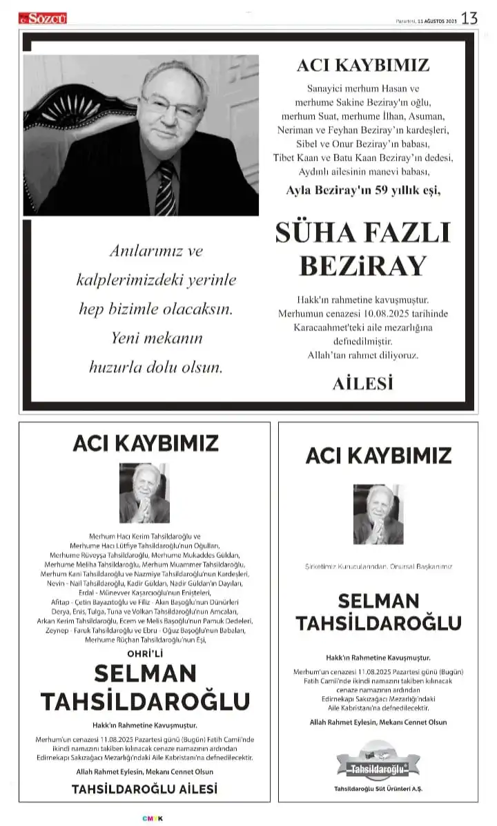 11 Ağustos İlanları 2