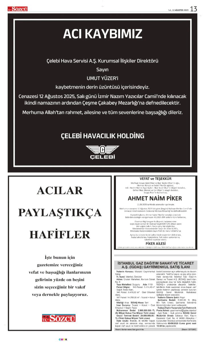 12 Ağustos İlanları 2