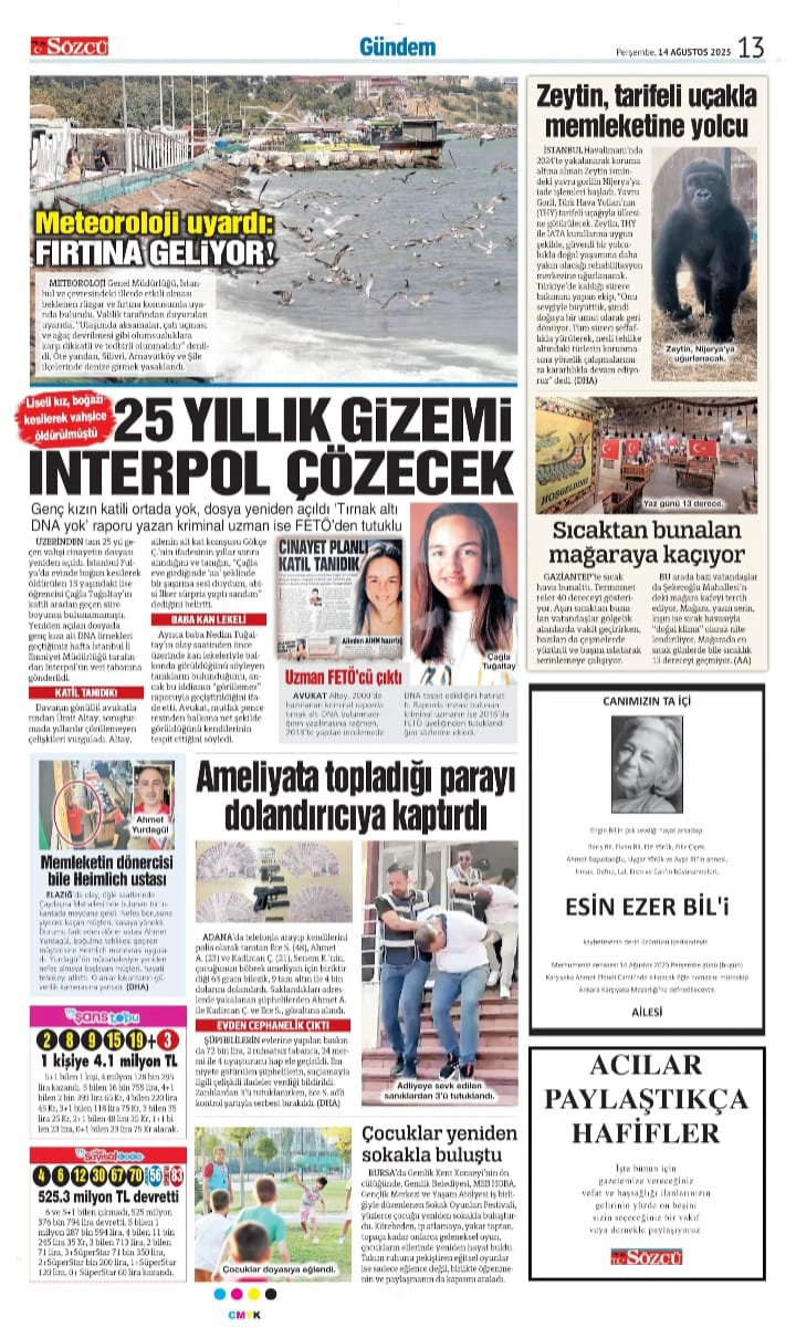 14 Ağustos İlanları