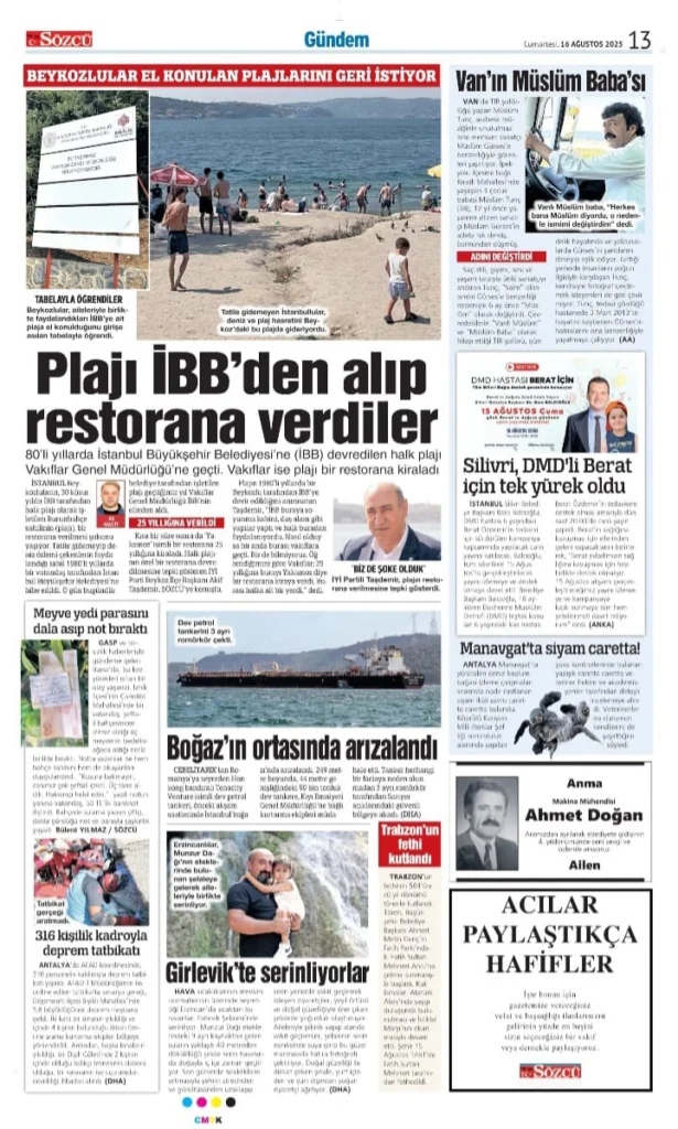 16 Ağustos İlanları