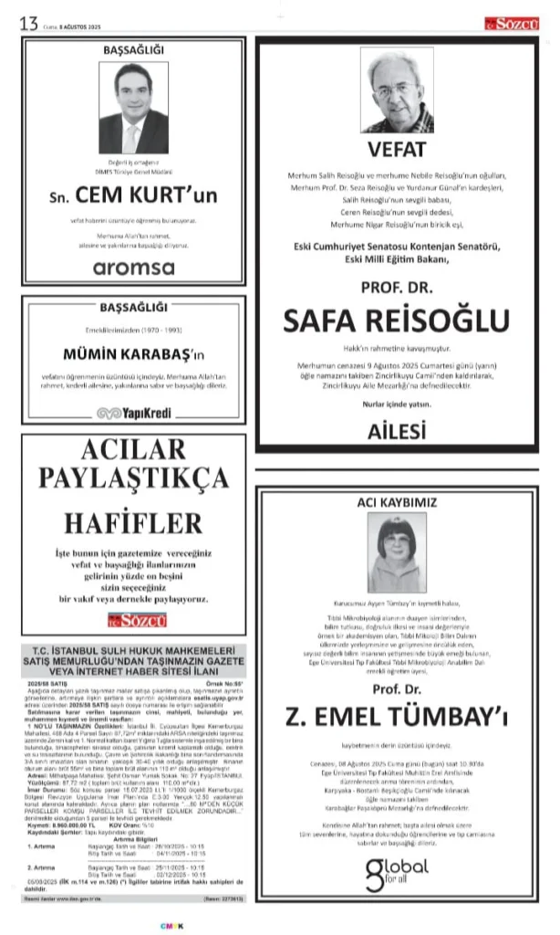 8 Ağustos İlanları 2