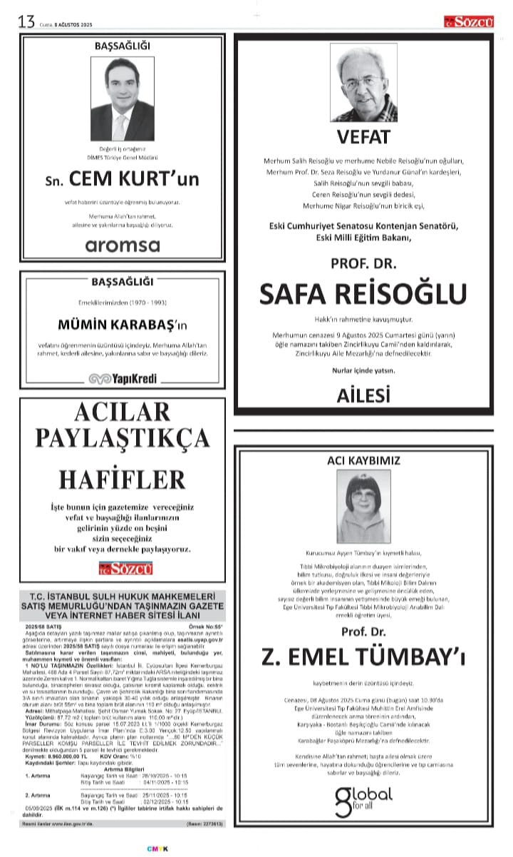 8 Ağustos İlanları 2