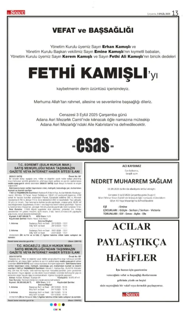 3 Eylül İlanları