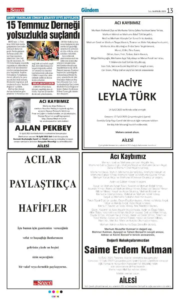 16 Eylül İlanları