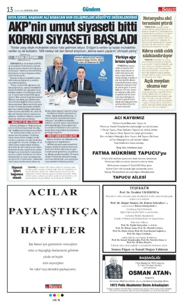 20 Eylül İlanları