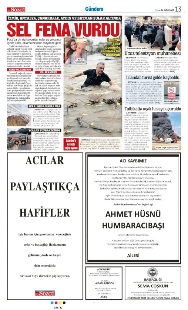 Sözcü 24 Ekim İlanları