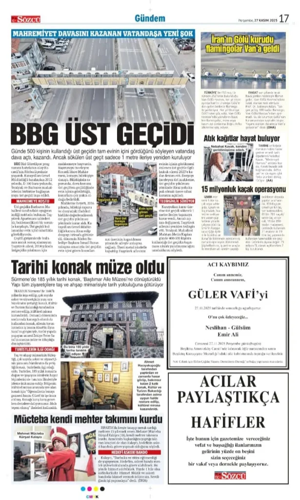 Sözcü Gazetesi 27 Kasım İlanları
