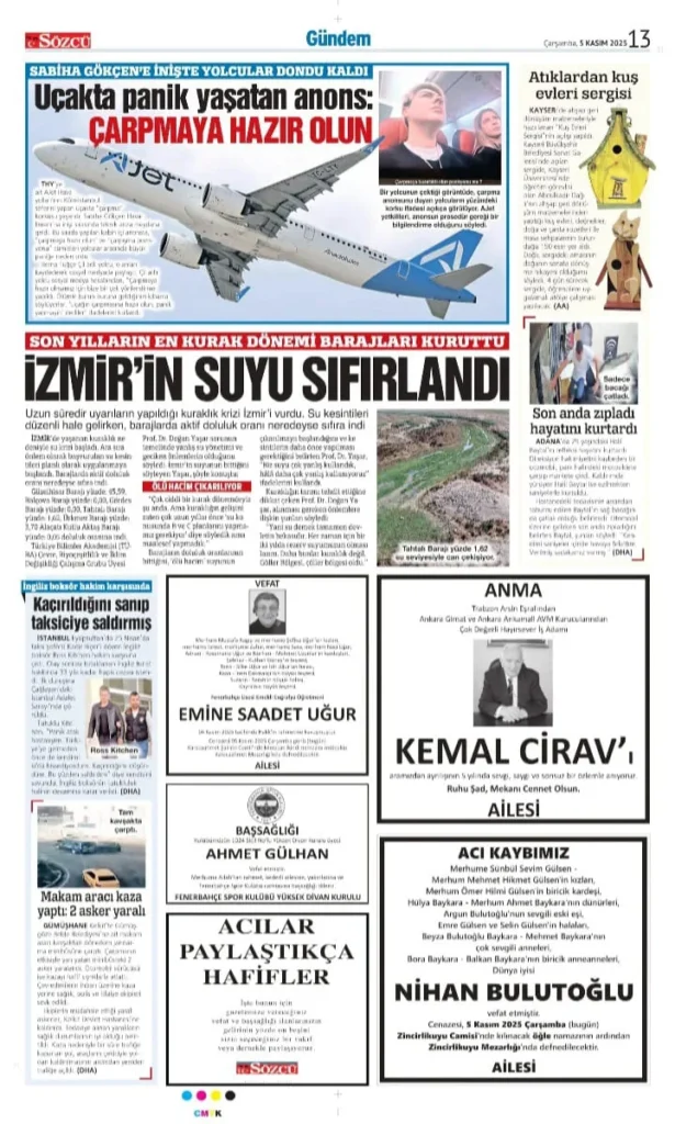 Sözcü 5 Kasım İlanları