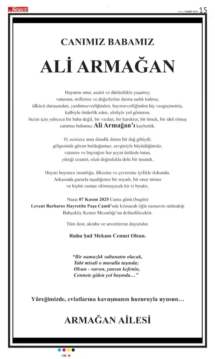 Sözcü Gazetesi 7 Kasım İlanları 2