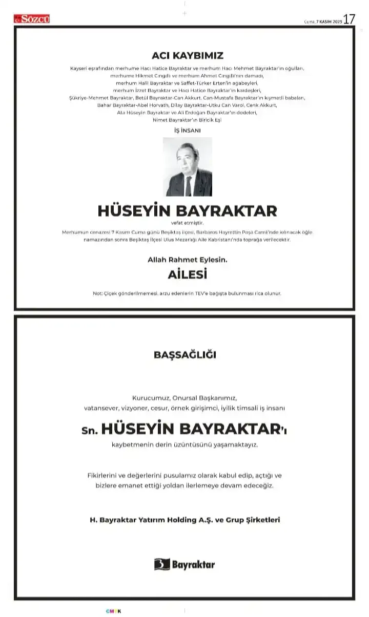 Sözcü Gazetesi 7 Kasım İlanları 3