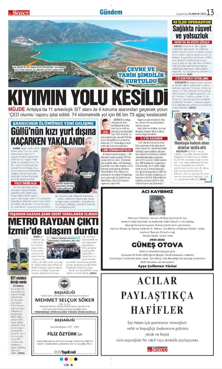 Sözcü 10 Aralık İlanları