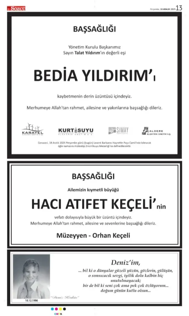 Sözcü Gazetesi 18 Aralık İlanları 2
