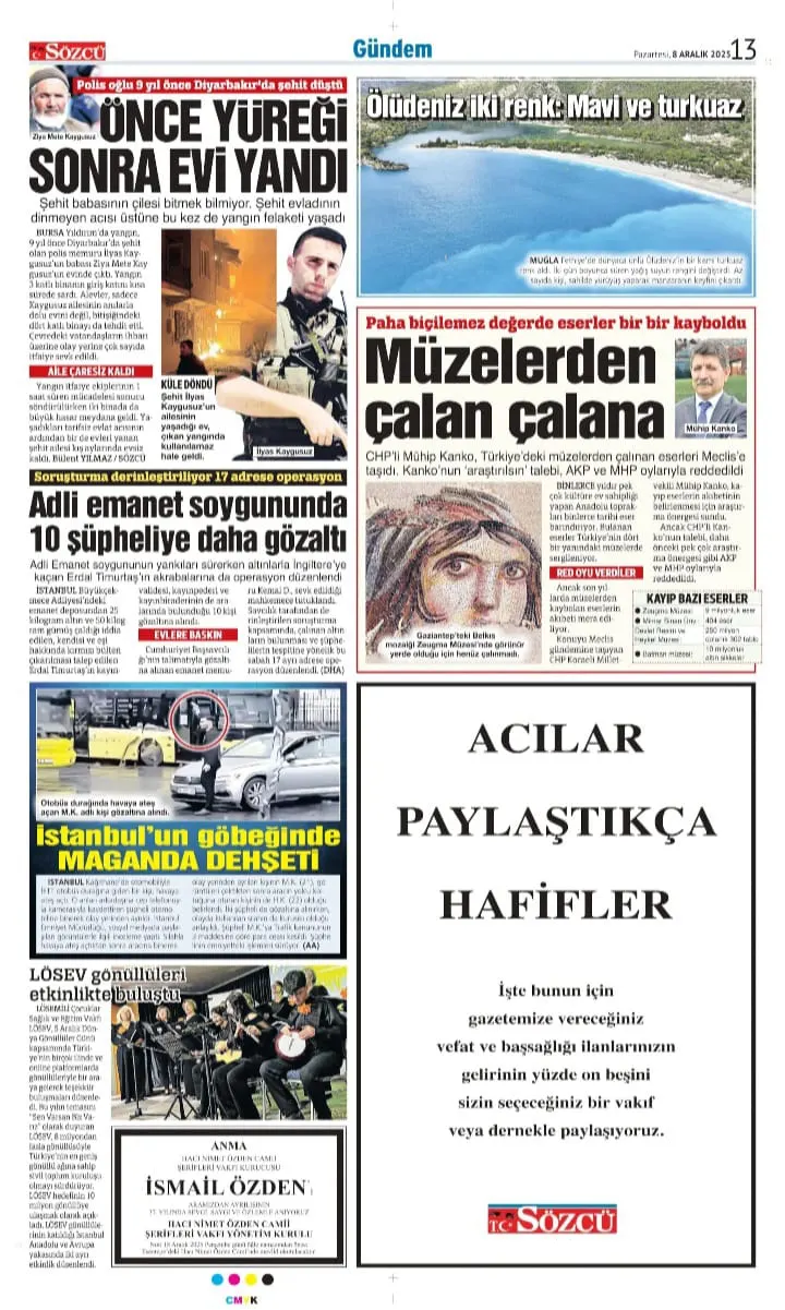 Sözcü 8 Aralık İlanları