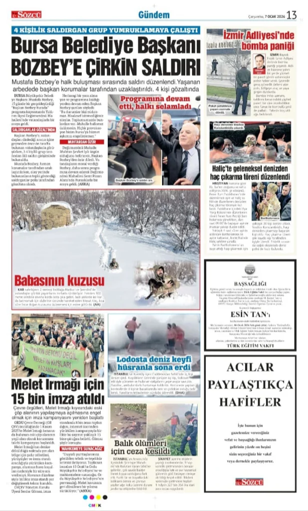 Sözcü Gazetesi 7 Ocak 2026 İlanları
