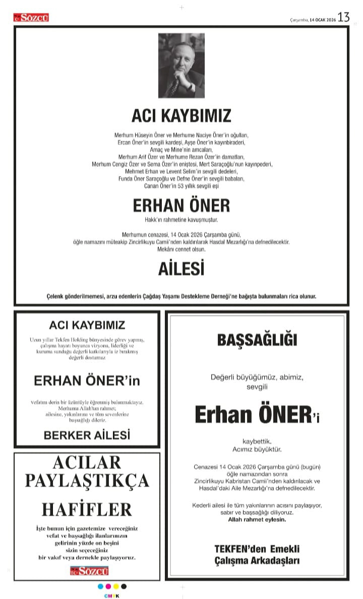 Sözcü Gazetesi 14 Ocak 2026 İlanları 2