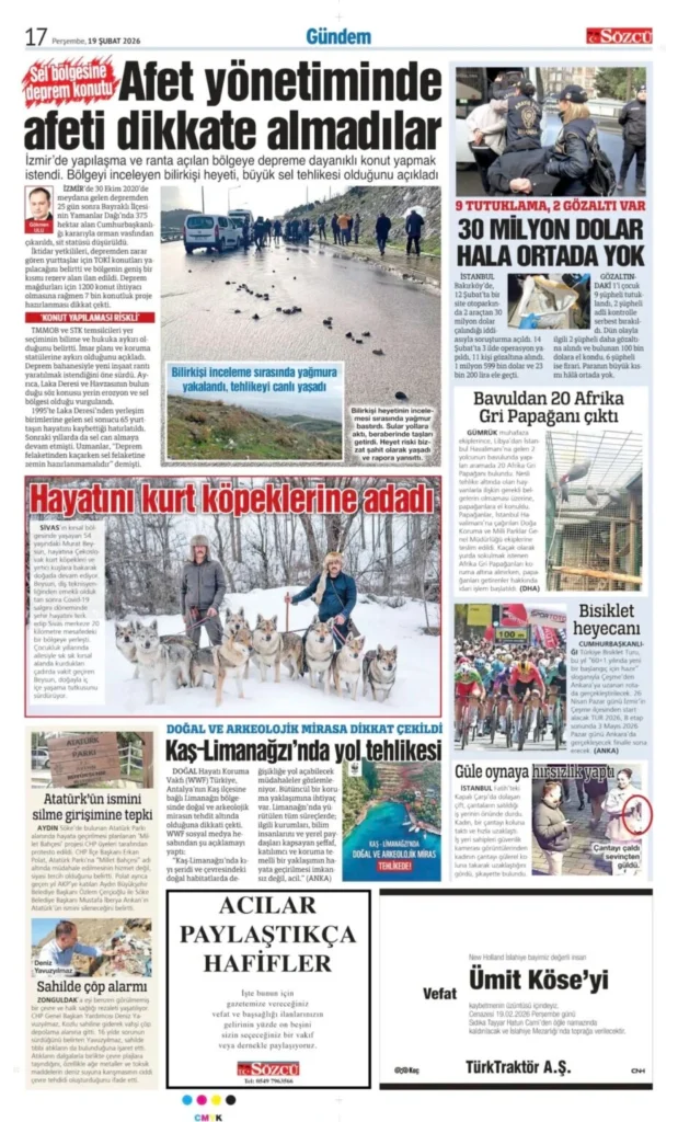 Sözcü Gazetesi 19 Şubat İlanları