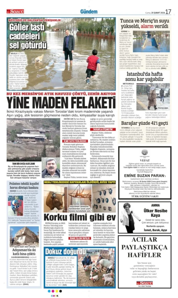 Sözcü Gazetesi 20 Şubat İlanları