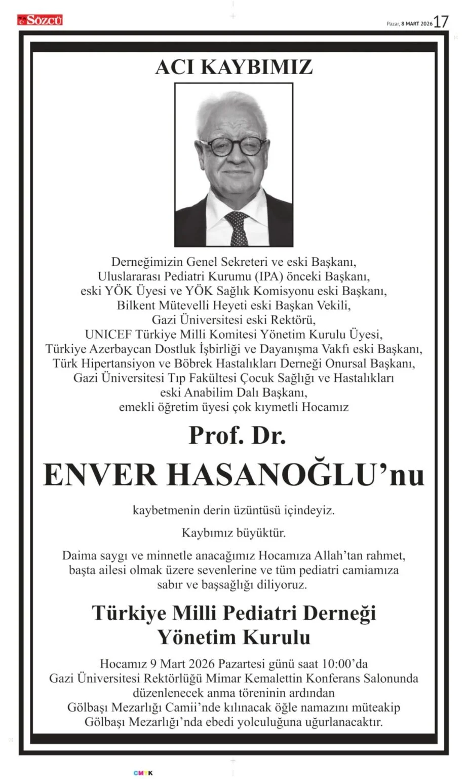 Sözcü Gazetesi 8 Mart İlanları